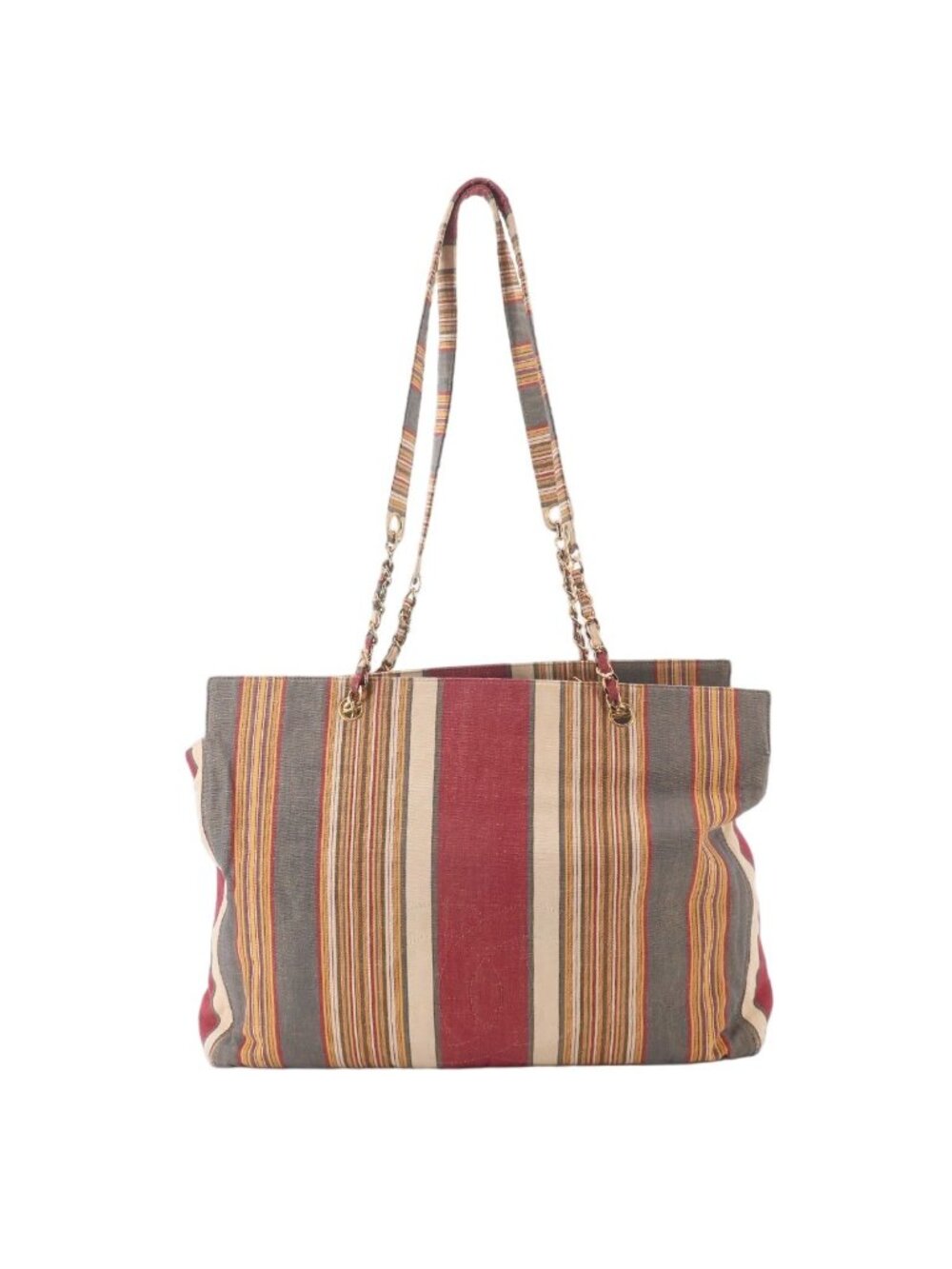 Chanel Jumbo CC Logo Tote Canvas Gold Vintage